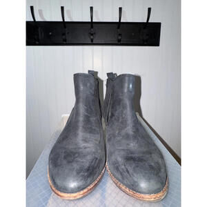 iani Bini GB Black Leather Chelsea Ankle Boots Side Zip. SZ7